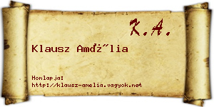 Klausz Amélia névjegykártya
